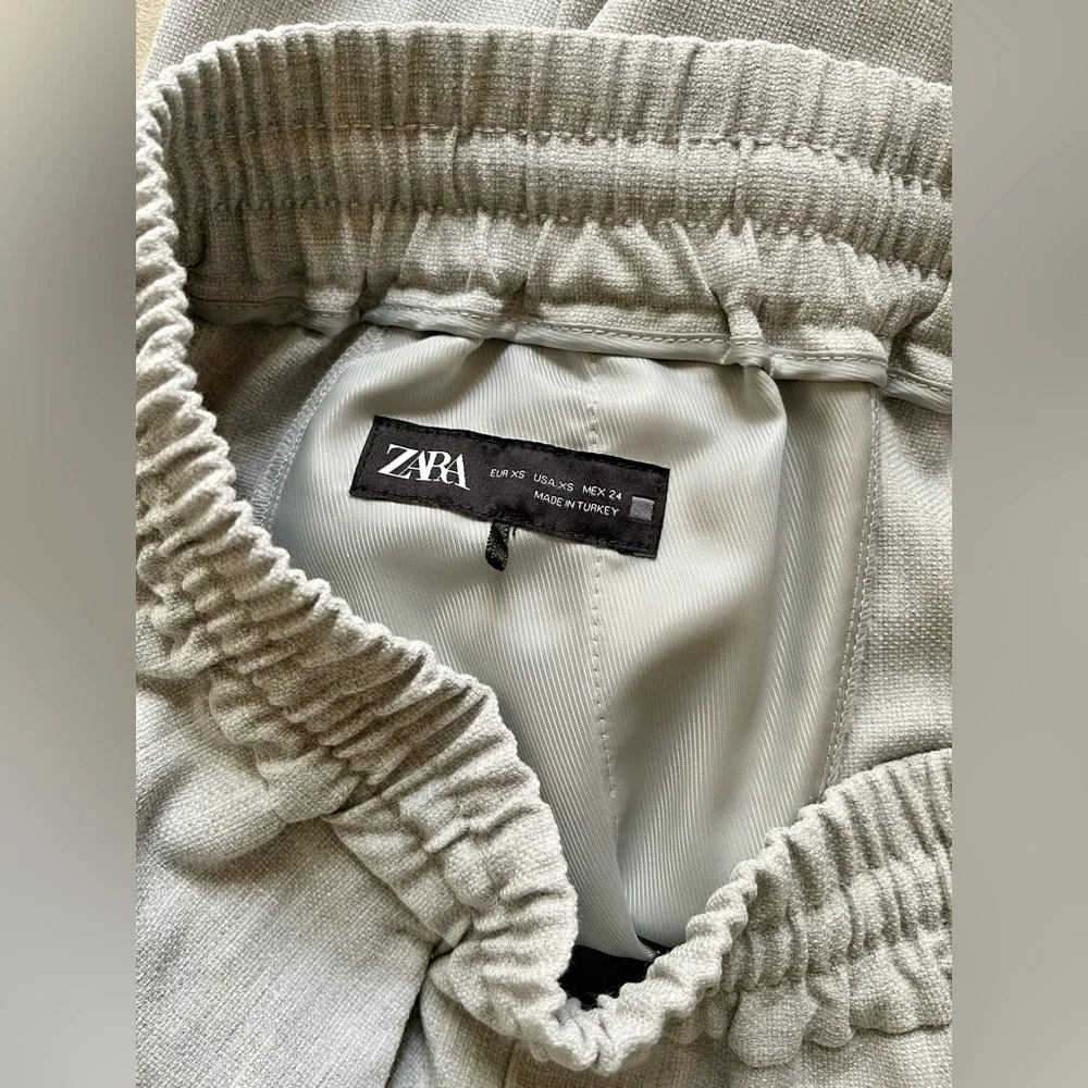 Zara Gray Sweatpants Relaxed Fit Elastic Waist
